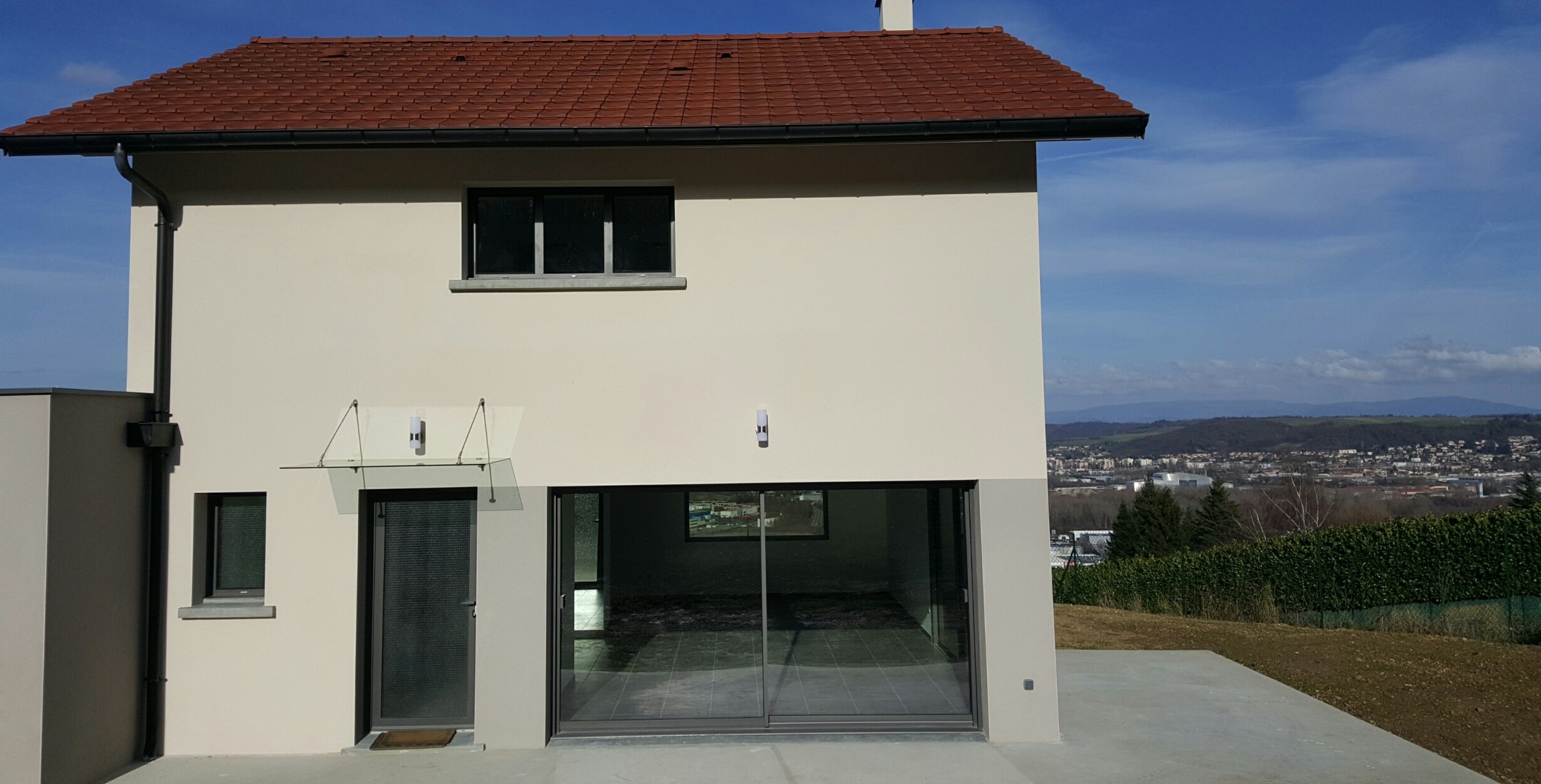 Maison contemporaine avec coulissant aluminium